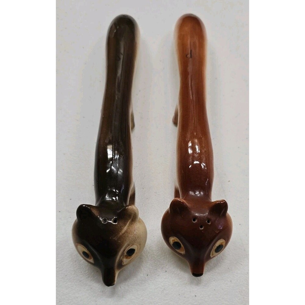 Vintage Longboy Foxes Salt & Pepper Shakers Napco Made in Japan